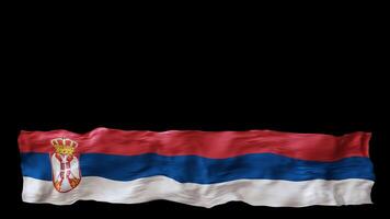 Stylized flag of Serbia waving in the wind, isolated on transparent background, with alpha channel. Animated footer. Suitable for patriotic themes or national event promotions. Motion graphic. video