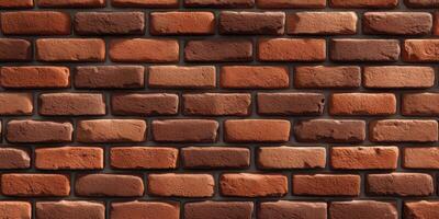 Detailed brick wall texture in shades of red and brown for backgrounds photo