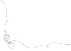 Strawberry continuous line background. One single line organic healthy food concept. Minimalism modern style graphics design. vector