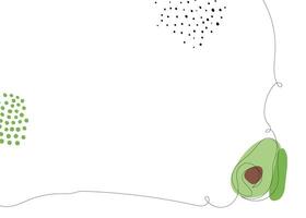 Avocado continuous line background. One single line organic healthy food concept. Minimalism modern style graphics design. vector