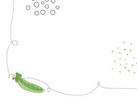 pea continuous line background. One single line organic healthy food concept. Minimalism modern style graphics design vector