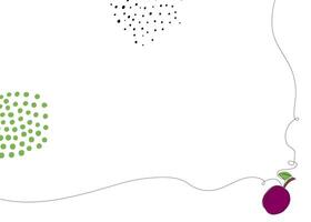 Plum continuous line background. One single line organic healthy food concept. Minimalism modern style graphics design vector