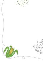 Corn continuous line background. One single line organic healthy food concept. Minimalism modern style graphics design vector