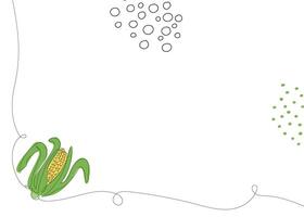 Corn continuous line background. One single line organic healthy food concept. Minimalism modern style graphics design. vector