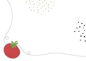 Tomato continuous line background. One single line organic healthy food concept. Minimalism modern style graphics design. vector