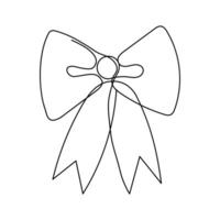 Ribbon bow gift in Minimalist Design. One line elements for print, banner, card, brochure vector