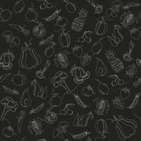 line seamless pattern in swatches, ornament for wrapping paper textile fabric tile drawing element, nature food graphic design, eco vegetable illustration element, black background vector