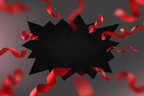 Black hole with ribbons. 3d illustration