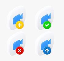 camera icon set with different pictograms. 3d icons collection vector