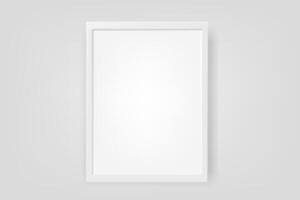 Vertical picture with white frame on the wall vector