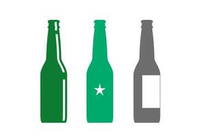 Beer glass bottles on white vector