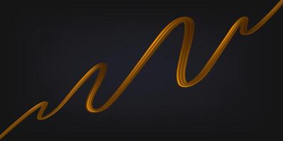 Gold wavy ribbon isolated on white background. 3d vector