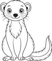 Dwarf Mongoose Coloring Page Adorable Animal Art For Kids vector