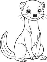 Cartoon Dwarf Mongoose Coloring Page Illustration For Children vector