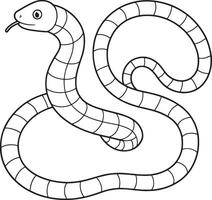Coral Snake Cartoon Coloring Page Simple Reptile Design Illustration vector