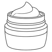 Skincare jar cream container line art illustration design vector