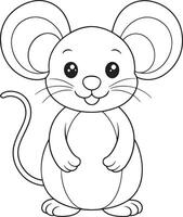 Mouse Cartoon Illustration Perfect For Kids Coloring Books And Pages vector