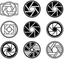 Camera Shutter Aperture Icon set vector