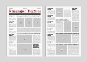 Minimal newspaper design template vector