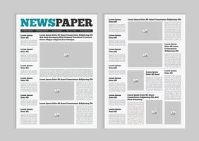 Newspaper layout template or magazine design vector