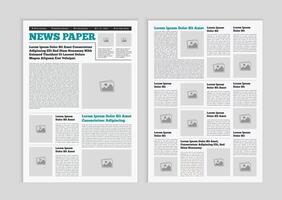 Editable newspaper layout template design vector