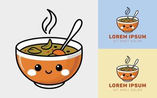 Warm and Spicy Curry Soup Icon with Bold Red Splash vector