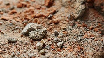 Concrete wall with lining from bits of broken brick. Used as a background. destroyed wall photo