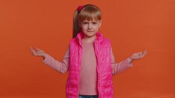 Girl raising hands in indignant expression asking why what reason of failure demonstrating disbelief video