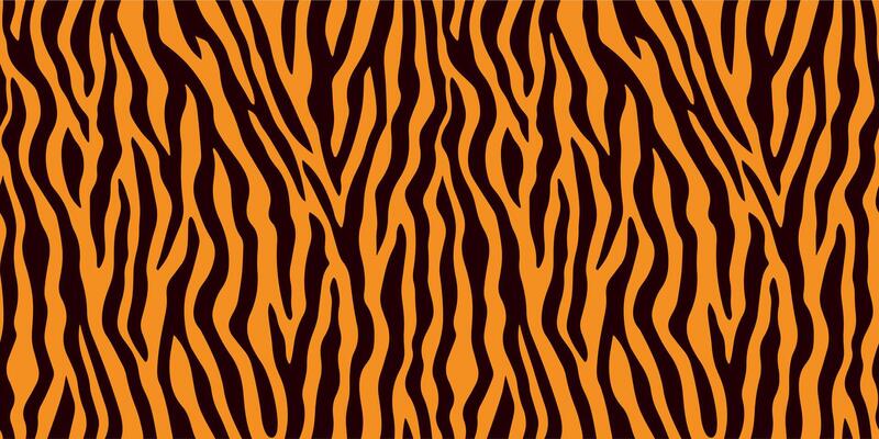 Wild safari inspired zebra stripe print in rich orange and dark brown tones, seamless animal fur pattern for textiles, fashion, backgrounds, wallpaper, wrapping paper, natural wildlife horizontal