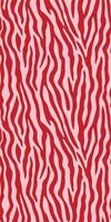 Vertical Seamless abstract zebra print pattern with bold red and light pink colors, animal stripe design for fabric, textile, wallpaper, wrapping paper, modern background, fashion, stylish texture vector