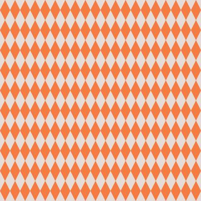 Bright orange and white harlequin diamond seamless background, bold geometric retro pattern, traditional checkered textile design, abstract wallpaper, graphic tiling for packaging, surface square