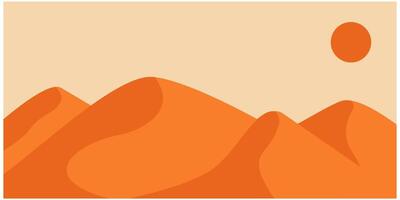 Abstract background with dramatic desert dunes and sunset.Desert dunes background inspiration. desert illustration. vector