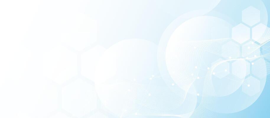 Soft blue abstract background with hexagons and connected wave lines