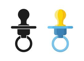 A pacifier and a bottle icon on a white background vector