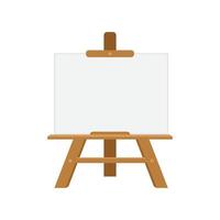An easel with a blank canvas on it vector