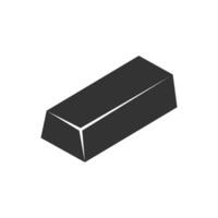 A black bar of chocolate on a white background vector