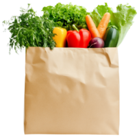 Fresh Groceries Colorful Vegetables in Paper Bag png