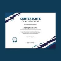 Certificate Template with Abstract Geometric Thunder Frame vector