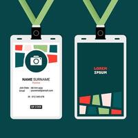ID Card Template with Abstract Diagonal Block Composition vector