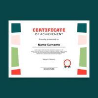 Certificate Template Design with Abstract Block Composition vector