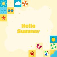 Hello Summer Beach Set Element vector
