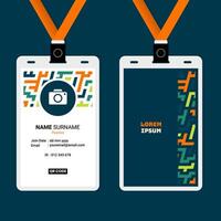 ID Card Design with Abstract Diagonal Line Bold Composition vector