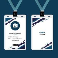 ID Card Design with Abstract Geometric Lightning Frame vector