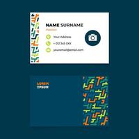 Name Card Template with Abstract Diagonal Line Bold Composition vector