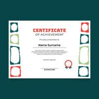Certificate Template with Abstract Sketch Bold Stroke Border vector
