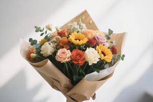 wrapped bouquet, ideal for holiday cards, event invitations, and gift-related designs. photo