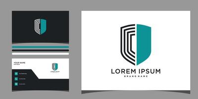Shield logo with modern shape vector