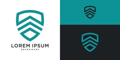 Shield logo design with modern shape. vector