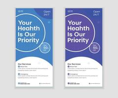 Modern Medical DL Flyer, Roll Up Banner, and Rack Card Template vector