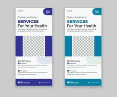 Customizable Medical DL Flyer, Rack Card and Rollup Banner Template vector